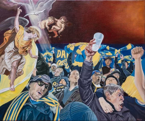 «Unionist tot in de kist», huile sur toile, Alfred Michel Fabry (2026). Unionist%20tot%20in%20de%20kist_basse-def_WEBP